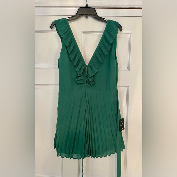 Loved By You Dark Green Pleated Chiffon Romper - Picture 7 of 8